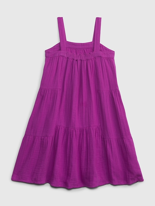Image number 2 showing, Kids Crinkle Gauze Tiered Dress