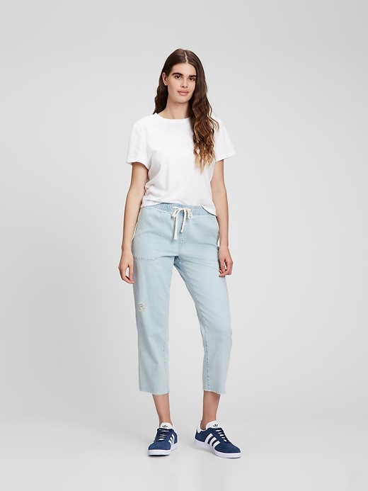 Gap Mid Rise Distressed Easy Jeans with Washwell