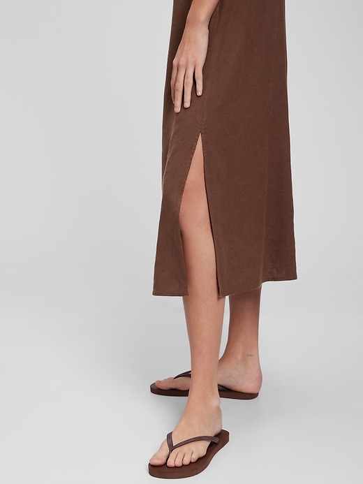 Image number 3 showing, Linen Blend Cami Midi Dress
