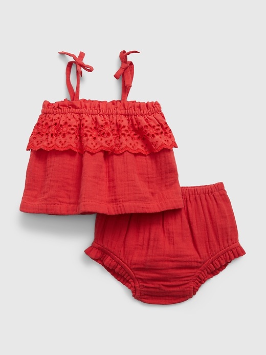 View large product image 1 of 1. Baby Eyelet Two-Piece Outfit Set