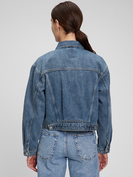Vintage 90s GAP Denim Blue Jean Jacket Plaid Inner Pattern