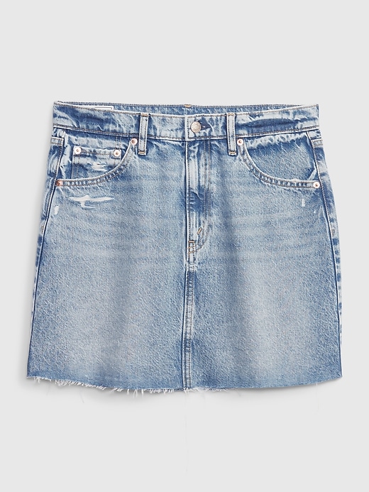 Image number 6 showing, Icon Denim Mini Skirt with Washwell