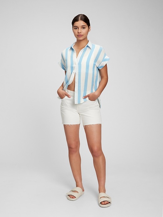Image number 8 showing, Crinkle Gauze Button-Front Shirt