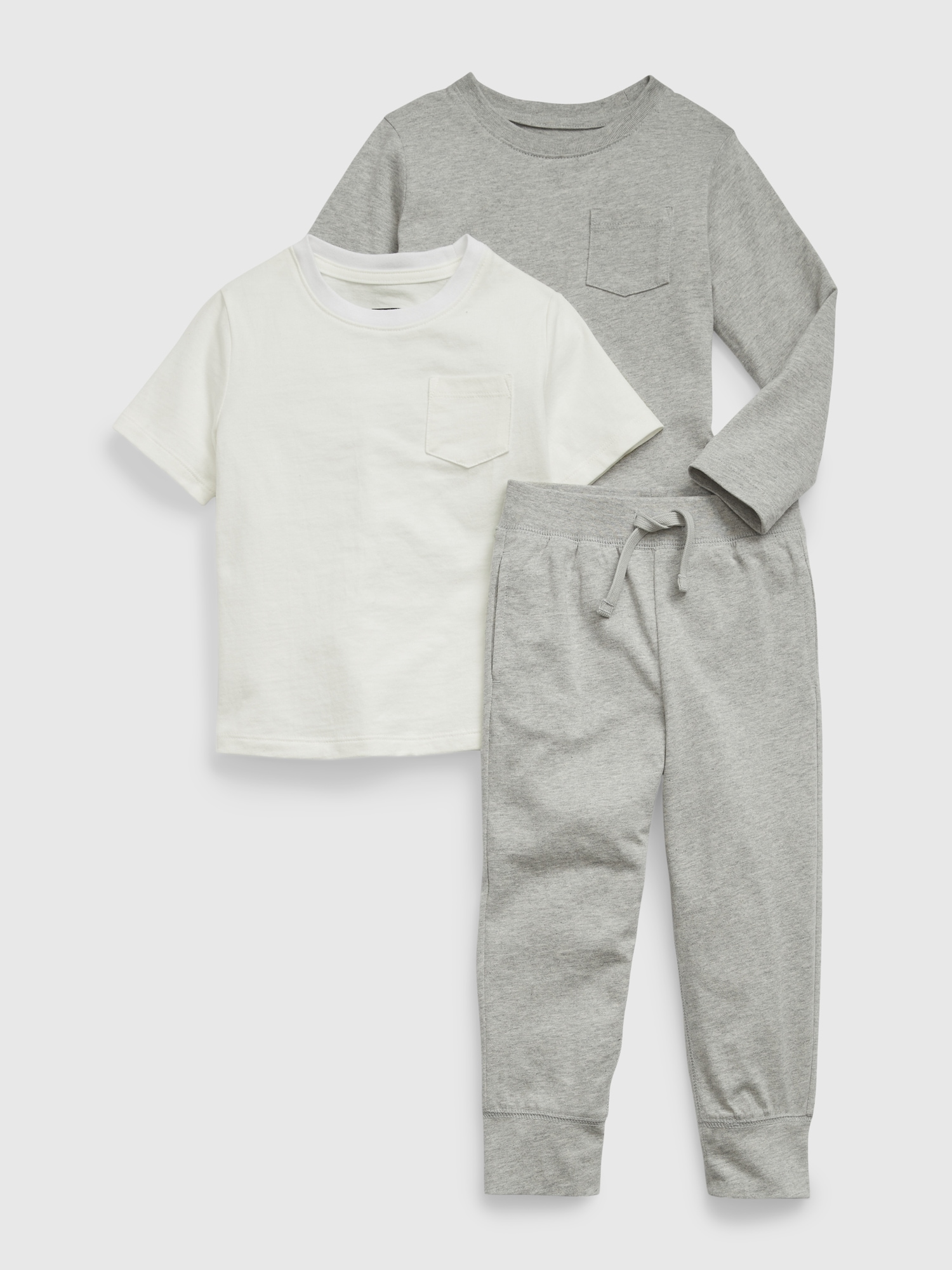 Gap Babies' Toddler Organic Cotton Mix And Match Outfit Set In Light Grey