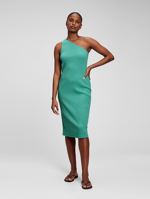 gap one shoulder midi dress Rib One-Shoulder Midi Dress