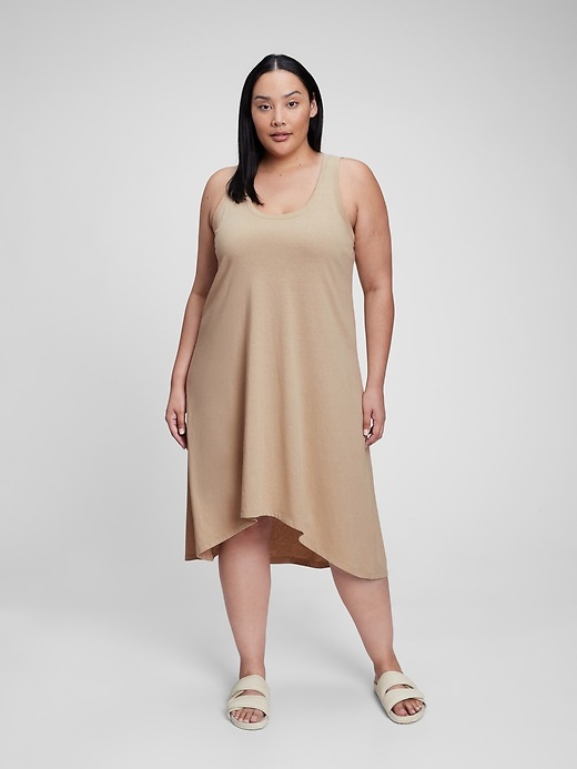 Image number 4 showing, Linen Cotton Hi-Low Tank Dress