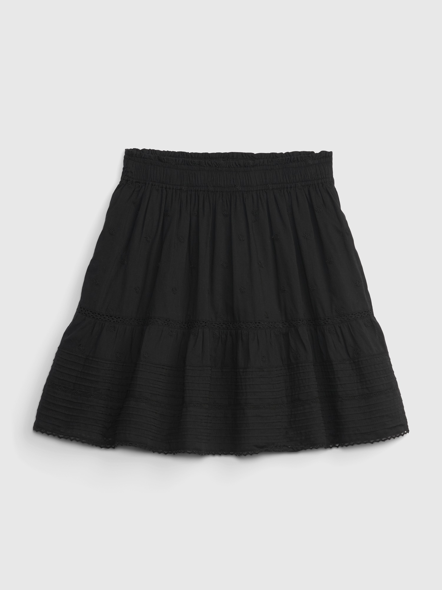 undefined | Lace Embroidered Pull-On Skirt