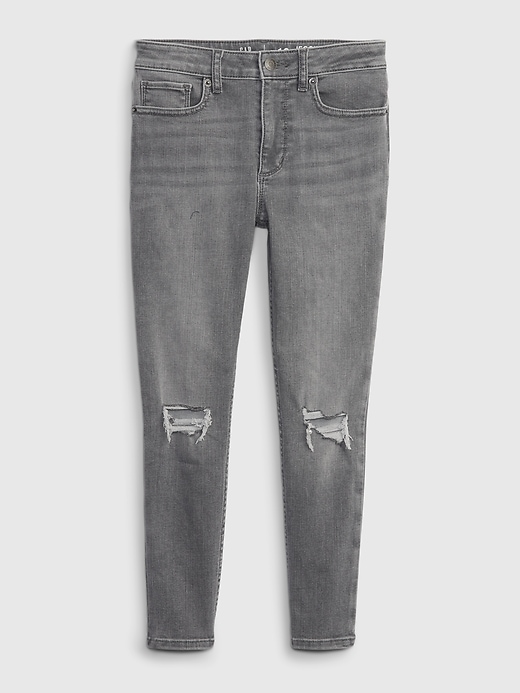 1 of 8 showing, with the color grey wash of product Kids High Rise Jeggings with Washwell