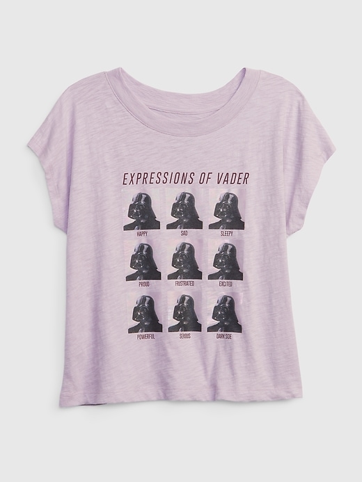 1 of 8 showing, with the color lavender frost of product GapKids &#124 Star Wars™ Organic Cotton Graphic T-Shirt