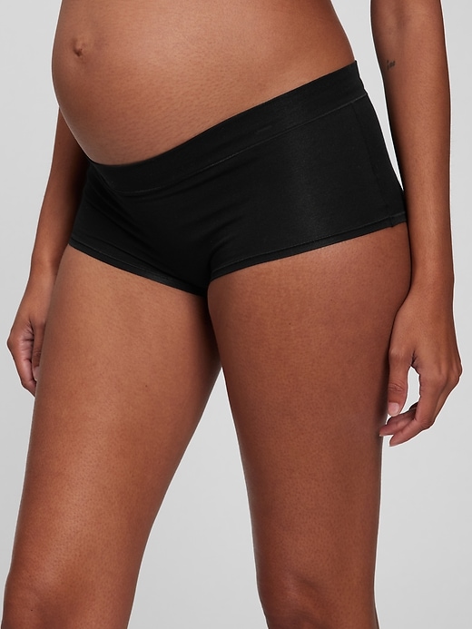1 of 8 showing, with the color true black of product Maternity Shorty Briefs