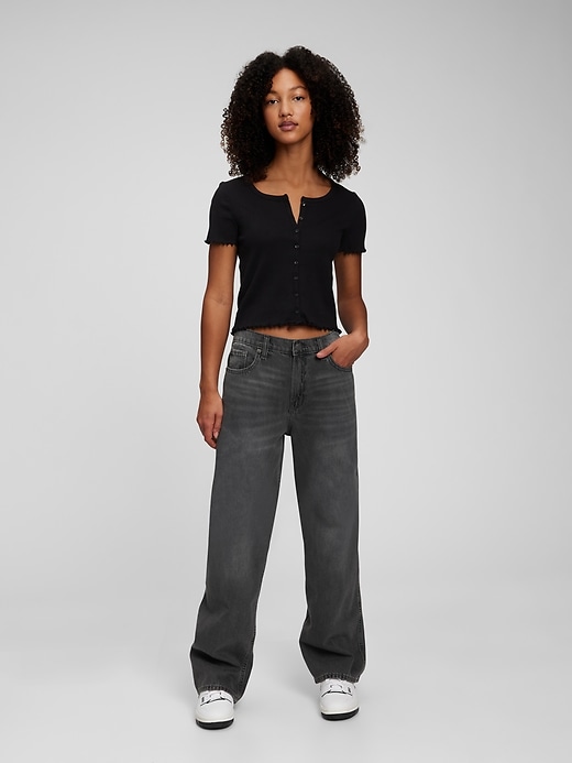 1 of 8 showing, with the color black wash of product Teen Low Stride Jeans with Washwell