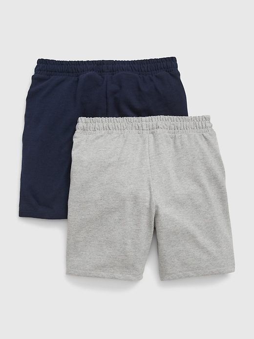 2 of 8 showing, with the color blue of product GapFit Kids Pull-On Sweat Shorts (2-Pack)