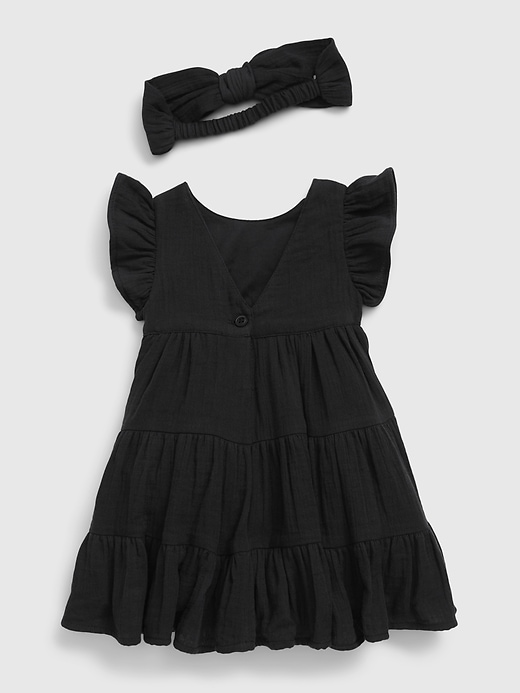2 of 8 showing, with the color black of product Baby Tiered Dress Set