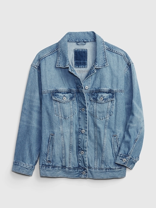 View large product image 2 of 4. Teen Oversized Denim Jacket with Washwell