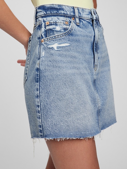 Image number 3 showing, Icon Denim Mini Skirt with Washwell