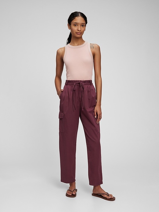 Image number 10 showing, High Rise Pleated Cargo Pants with Washwell