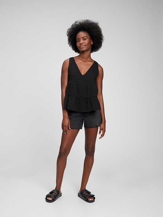 Image number 3 showing, Crinkle Gauze Tiered Tank Top
