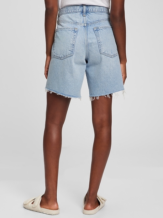 Image number 2 showing, Mid Rise Loose Denim Bermuda Shorts with Washwell