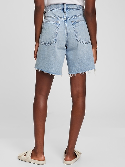 Mid Rise Loose Denim Bermuda Shorts 