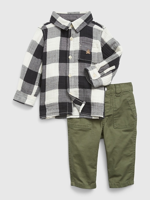 View large product image 1 of 1. Baby Plaid Two-Piece Outfit Set