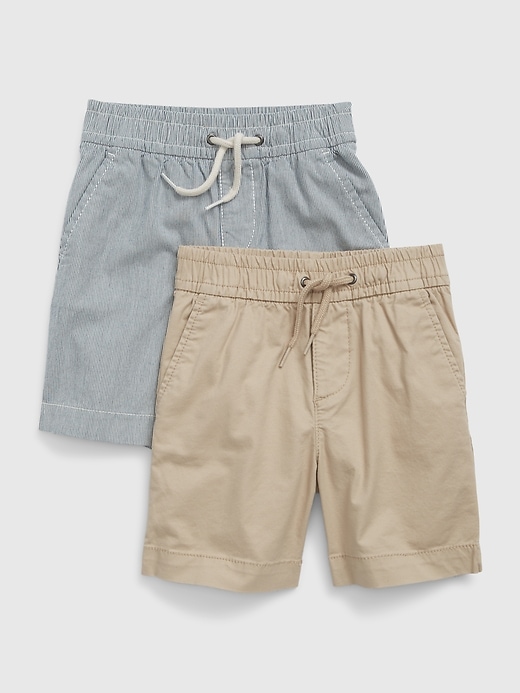 1 of 8 showing, with the color new sand beige of product Toddler Easy Pull-On Shorts (2-Pack)