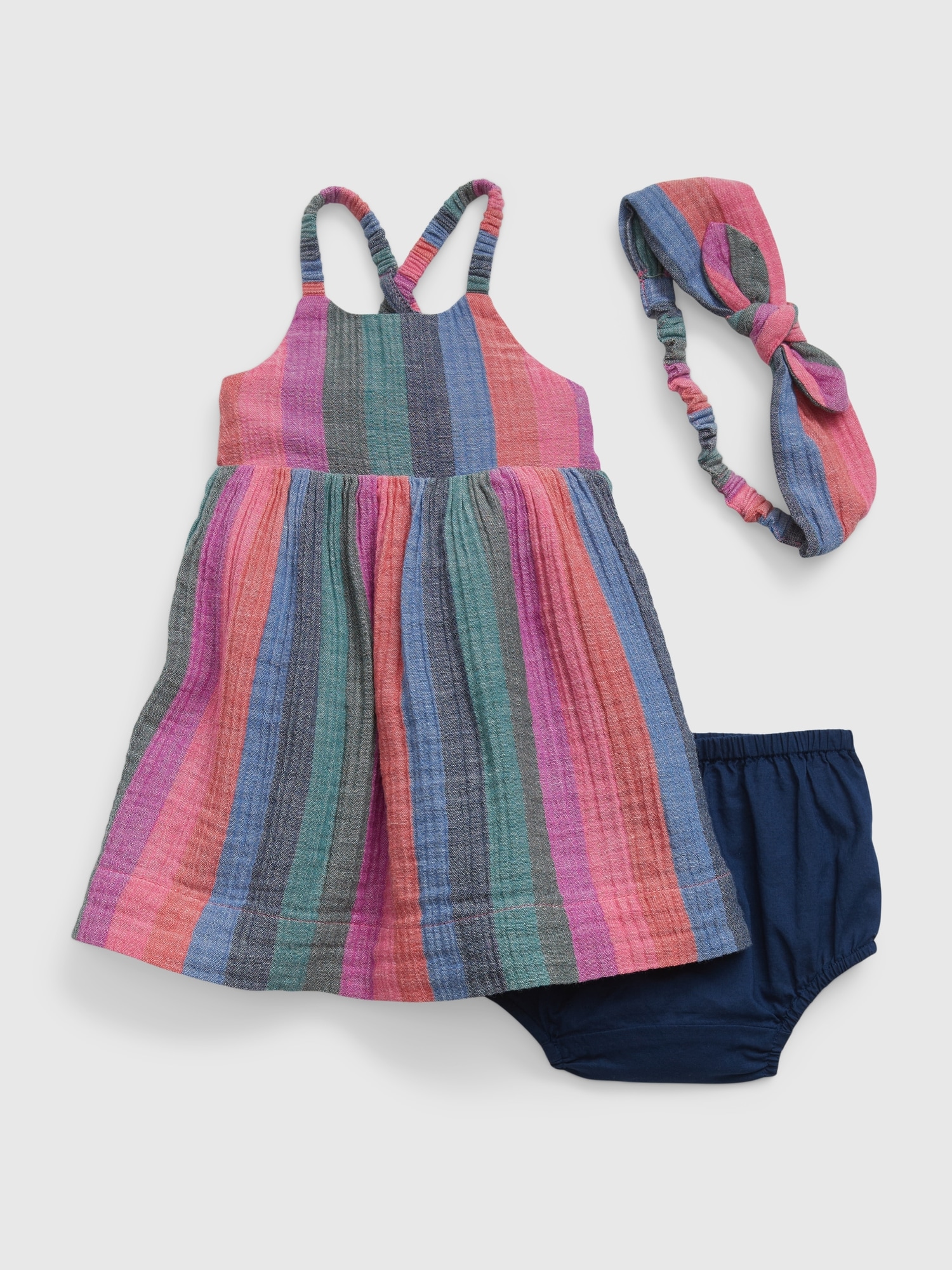 Baby Crinkle Gauze Dress Set Gap