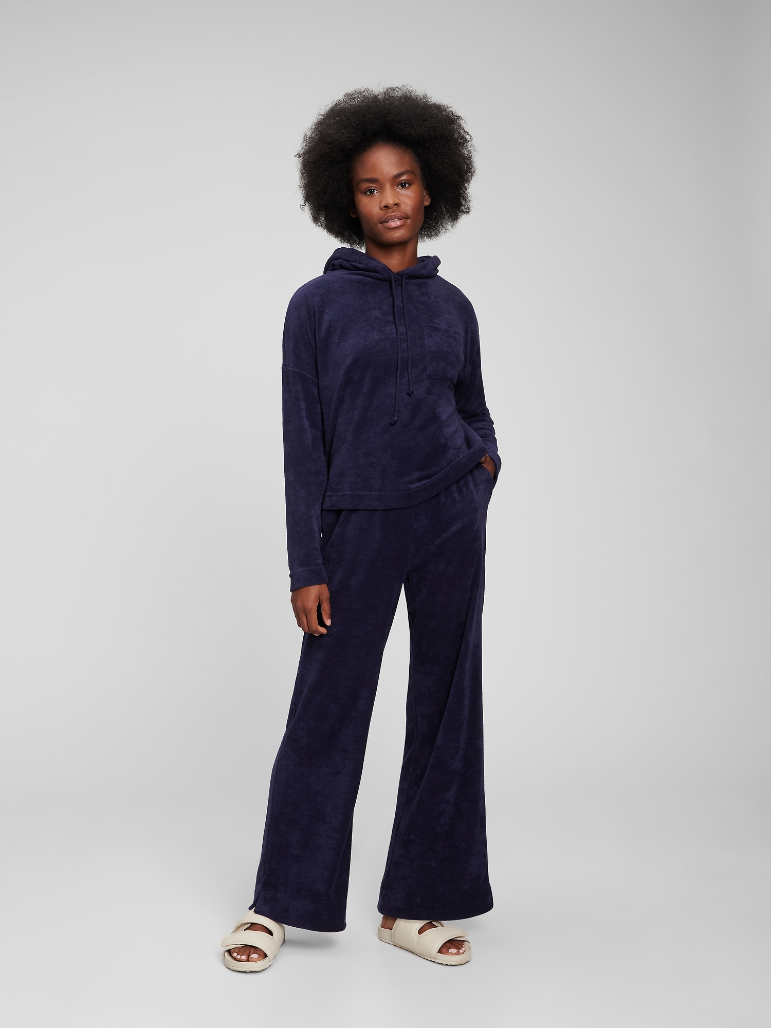 Towel Terry High Rise PullOn Pants Gap