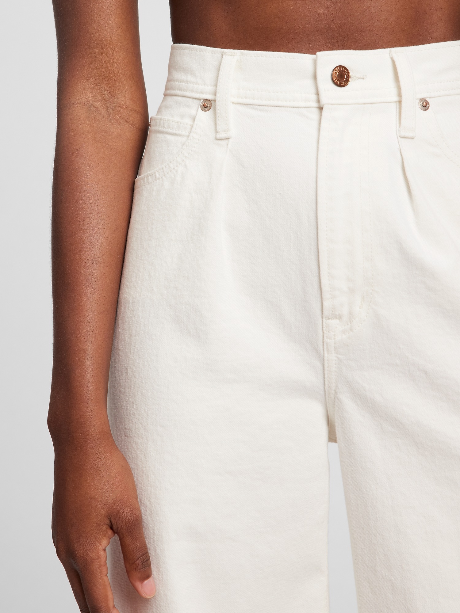 High Rise Pleated WideLeg Trouser with Washwell Gap