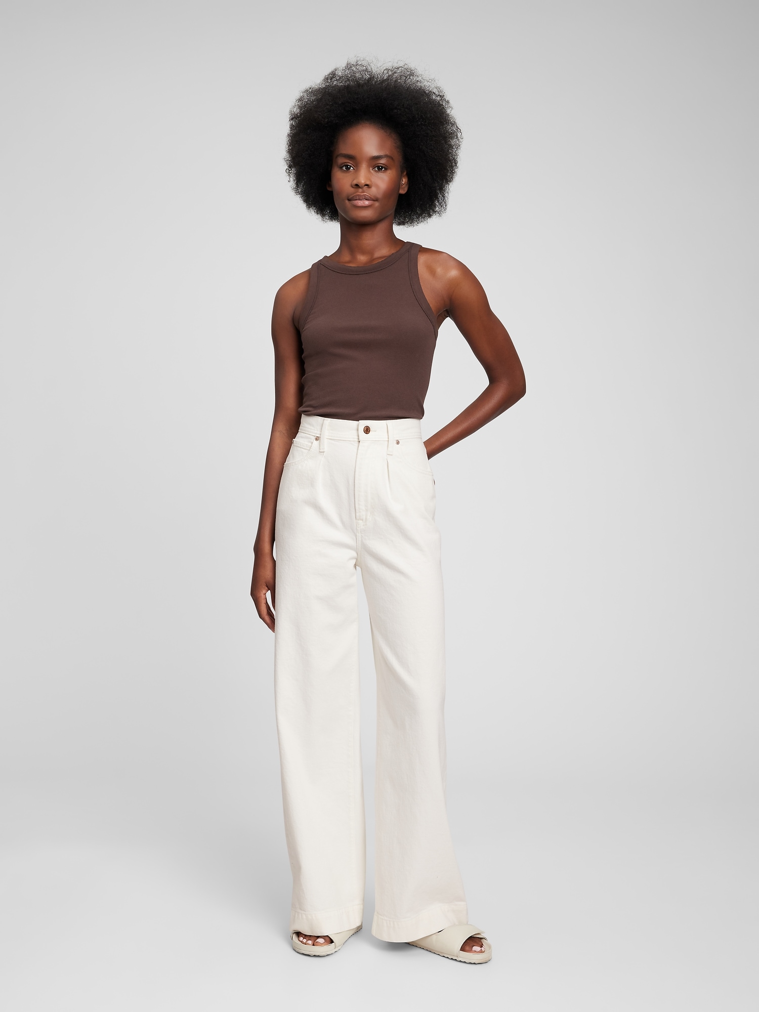 Gap High Rise Pleated Wide-Leg Trouser with Washwell