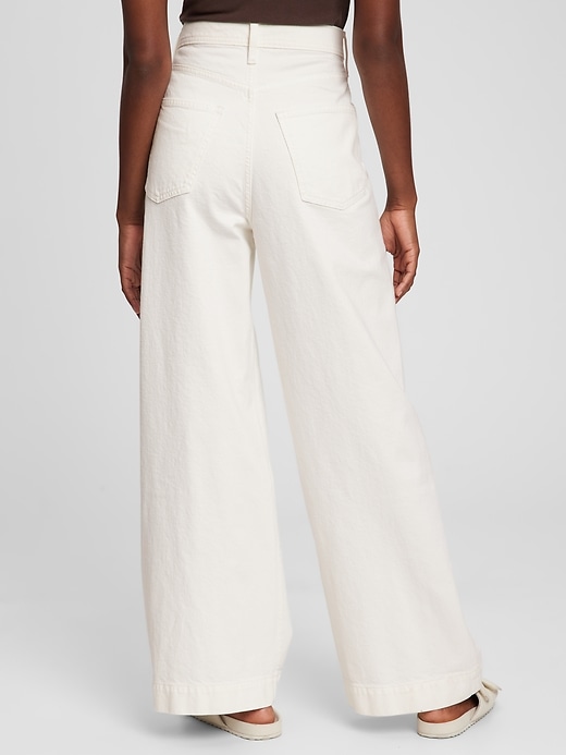 Image number 2 showing, High Rise Pleated Wide-Leg Trouser with Washwell