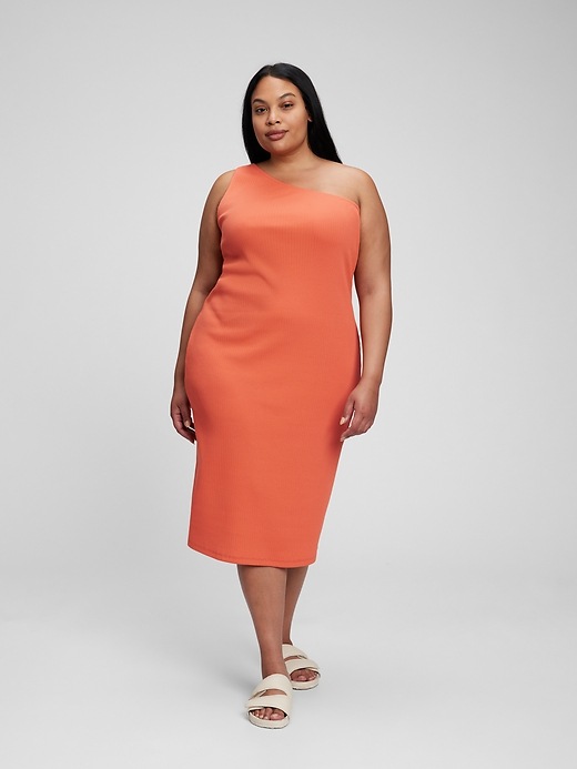 gap one shoulder midi dress Rib One-Shoulder Midi Dress