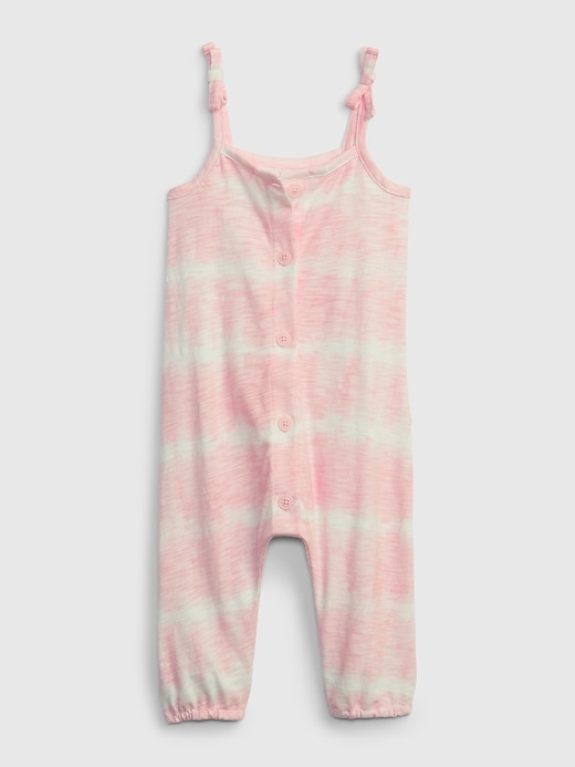 1 of 8 showing, with the color new babe pink of product Baby 100% Organic Cotton Tie-Dye One-Piece