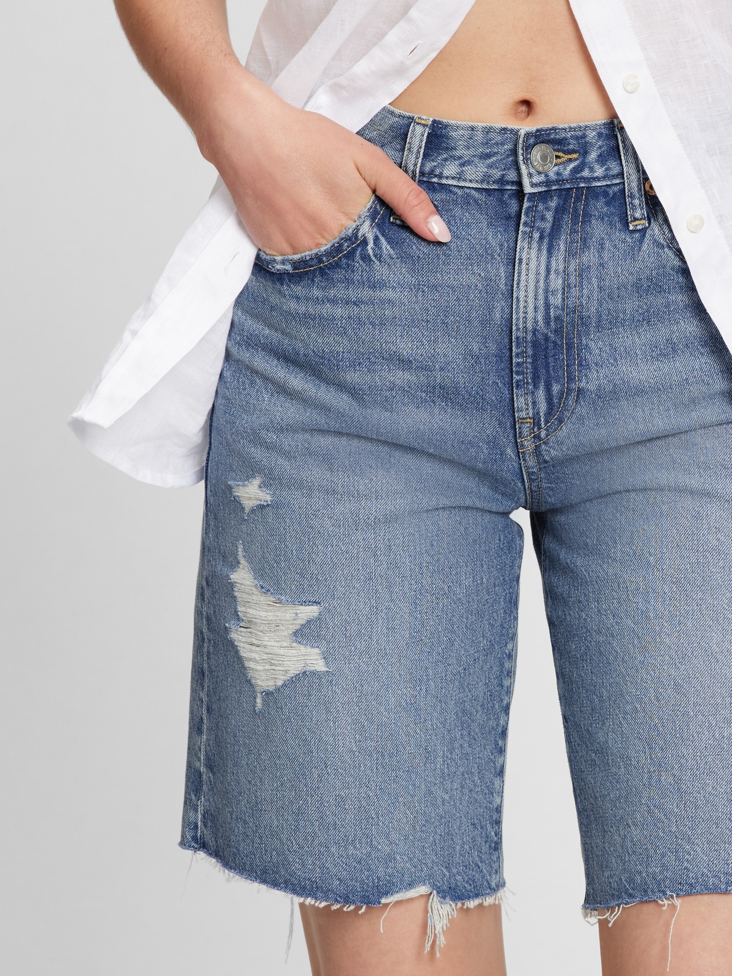 Denim Board Shorts with Washwell Gap