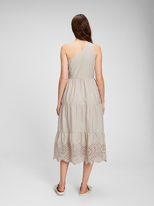 2 of 8 showing, with the color moonstone beige of product One Shoulder Midi Dress