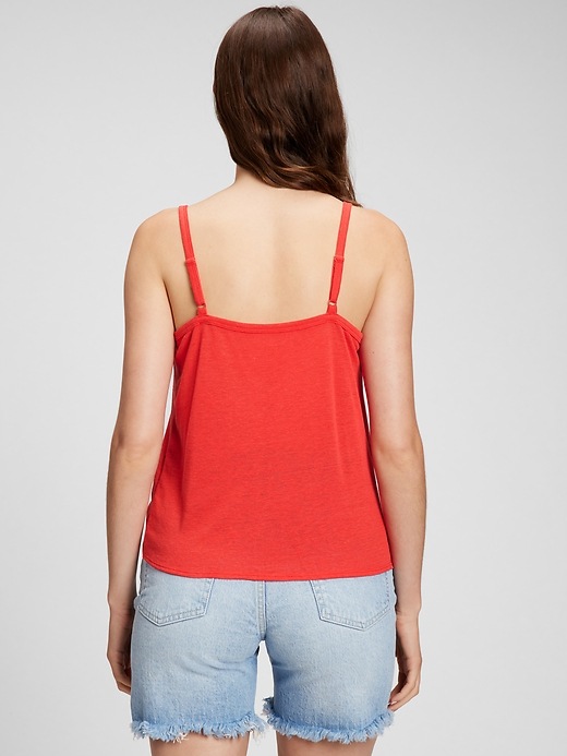 Image number 6 showing, Linen Blend Buttoned Tie-Front Cami