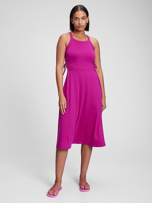 Image number 1 showing, Modern Side Tie Cutout Midi Dress