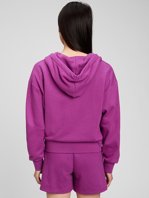 2 of 8 showing, with the color rose pink verbana of product Vintage Soft Cropped Full-Zip Hoodie