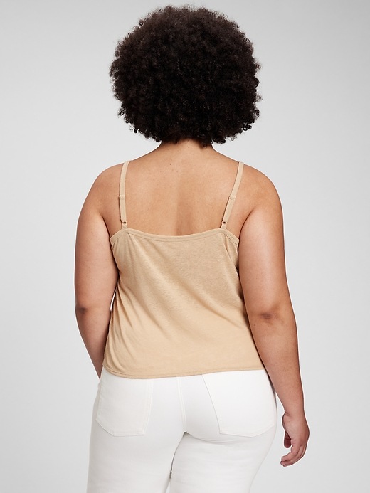 Image number 5 showing, Linen Blend Buttoned Tie-Front Cami