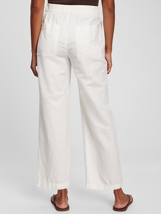 Linen-Cotton Wide Leg Pull-On Pants | Gap