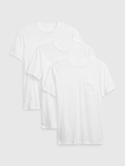 1 of 8 showing, with the color white of product Organic Cotton Pocket T-Shirt (3-Pack)
