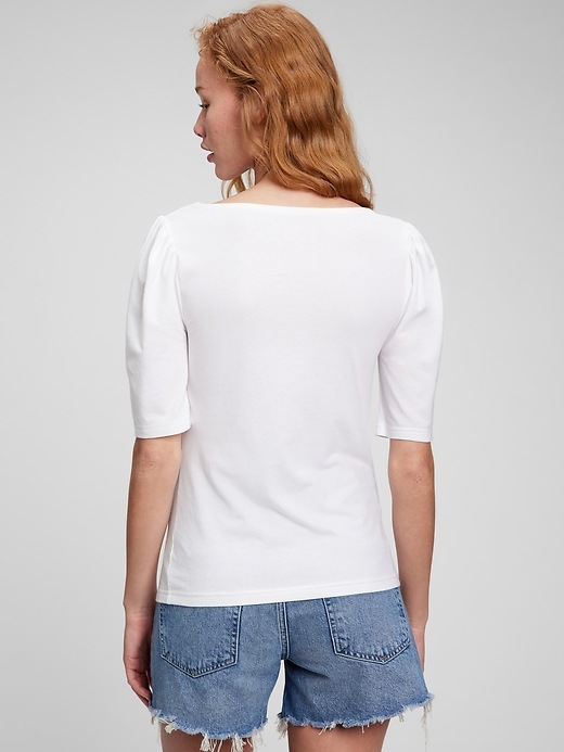 2 of 8 showing, with the color optic white of product Sweetheart Half Sleeve T-Shirt