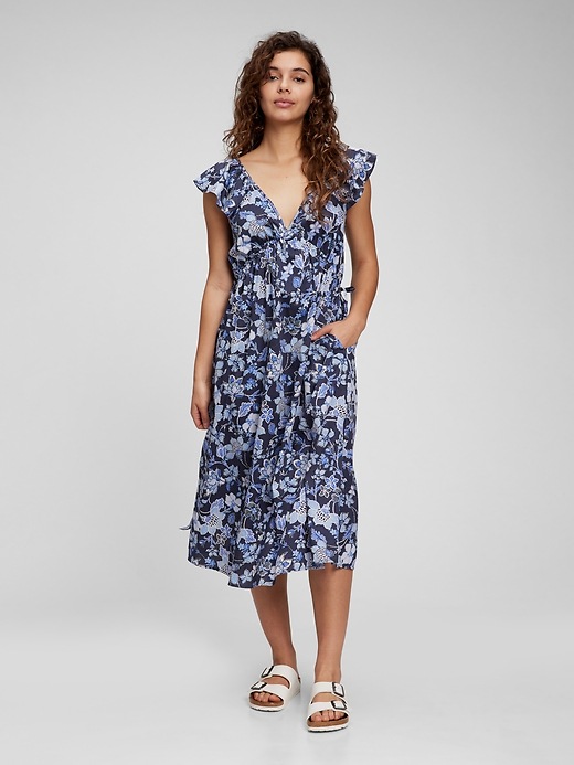 light green dress midi Parina | Light Green Strappy Volume-Hem Midi Dress