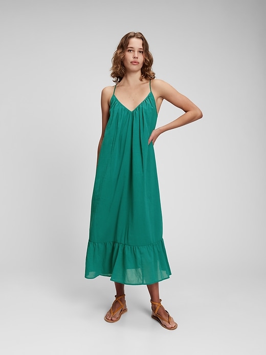 Ruffle hem maxi dress hotsell