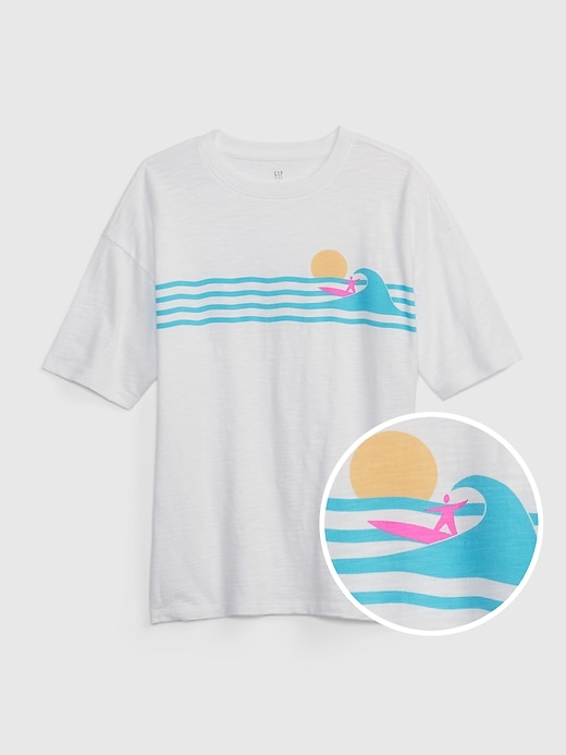 1 of 8 showing, with the color optic white of product Kids Graphic T-Shirt
