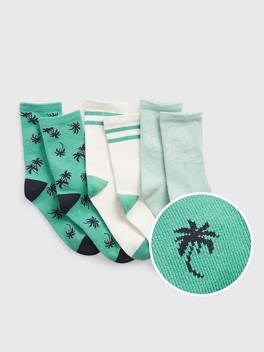View large product image 1 of 1. Kids Summer Crew Socks (3-Pack)