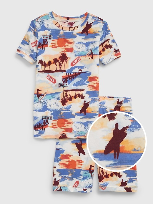 Image number 1 showing, Kids 100% Organic Cotton Surf PJ Shorts Set