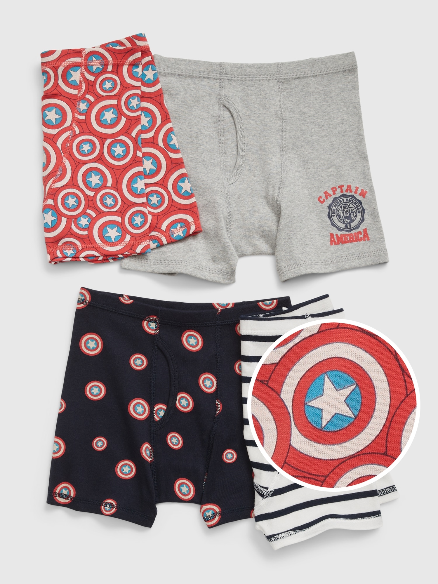 GapKids | Marvel Organic Cotton Captain America Boxer Briefs
