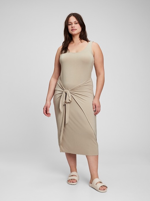 Image number 4 showing, Tie-Wrap Midi Dress