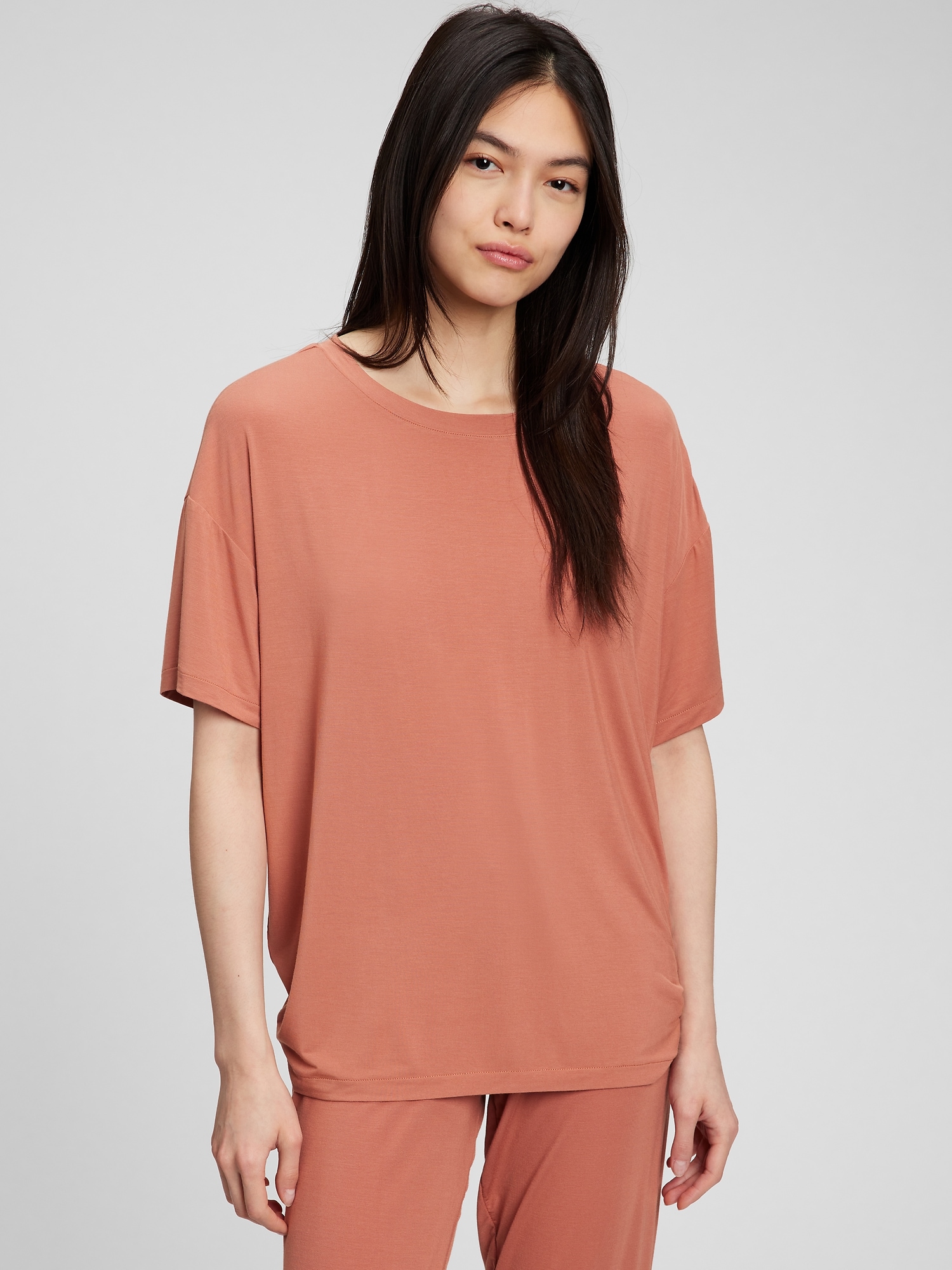 Gap LENZING&#153 TENCEL&#153 Modal PJ T-Shirt brown. 1