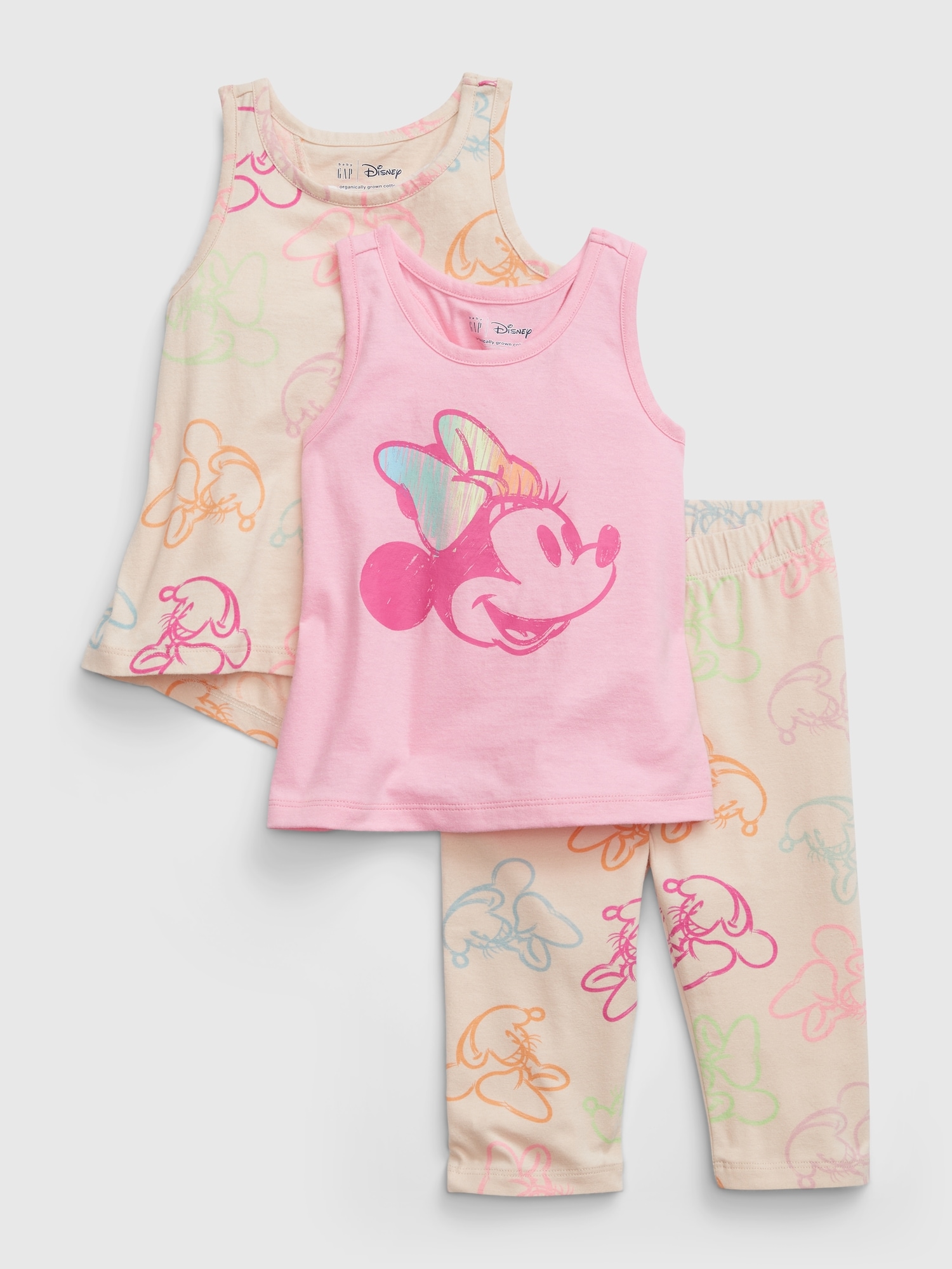 babyGap Disney 100 Organic Cotton Mix and Match Minnie Mouse 3 Piece Outfit Set